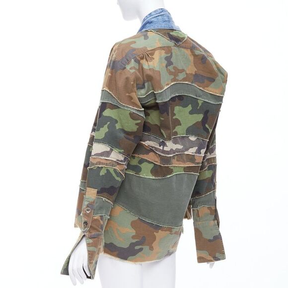 Greg Lauren Camo Mixed Denim Patchwork Jacket - Picture 6 of 6